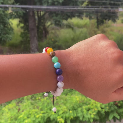 Pulsera 7 Chakras con Blanco